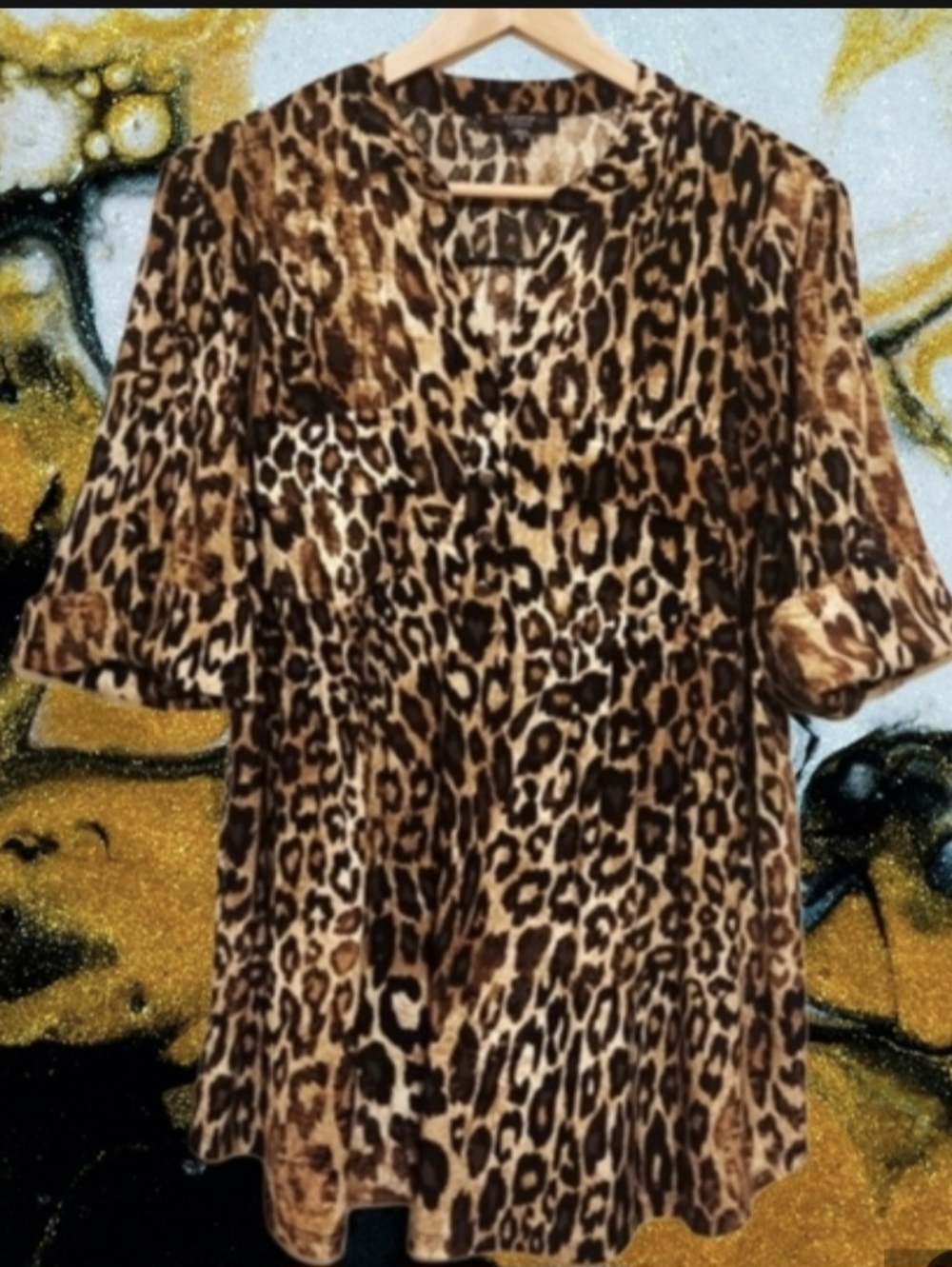 Leopard V-Neck Blouse